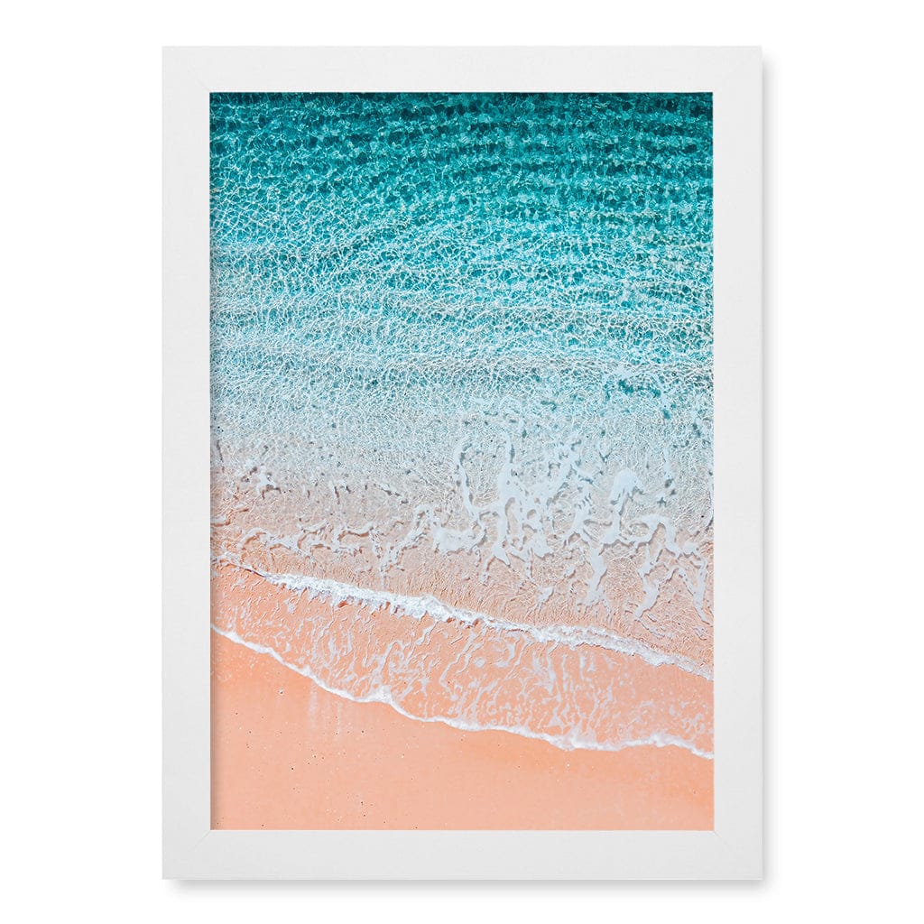Aqua Sands 6 Sunshine Coast Wall Art Print A4 (21 x 29.7cm) / Matte White Frame / No Border from our Australian Made Framed Wall Art, Prints & Posters collection by Profile Products (Australia) Pty Ltd