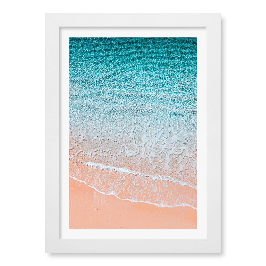 Aqua Sands 6 Sunshine Coast Wall Art Print A4 (21 x 29.7cm) / Matte White Frame / White Border from our Australian Made Framed Wall Art, Prints & Posters collection by Profile Products (Australia) Pty Ltd