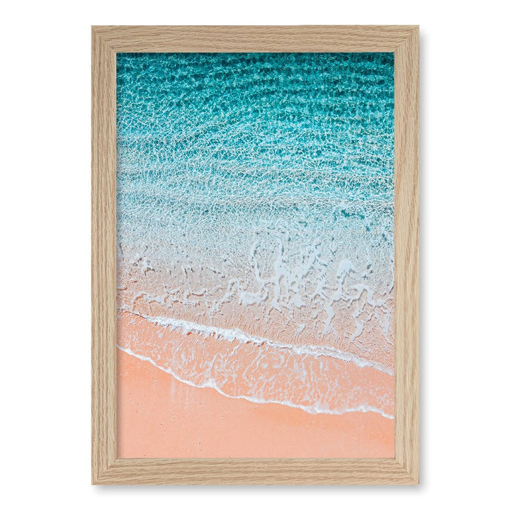 Aqua Sands 6 Sunshine Coast Wall Art Print A4 (21 x 29.7cm) / Natural Oak Frame / No Border from our Australian Made Framed Wall Art, Prints & Posters collection by Profile Products (Australia) Pty Ltd