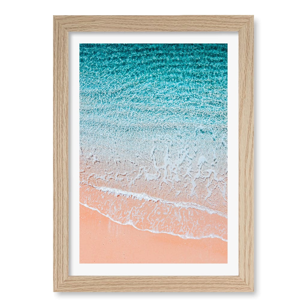 Aqua Sands 6 Sunshine Coast Wall Art Print A4 (21 x 29.7cm) / Natural Oak Frame / White Border from our Australian Made Framed Wall Art, Prints & Posters collection by Profile Products (Australia) Pty Ltd