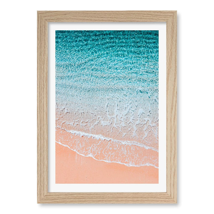 Aqua Sands 6 Sunshine Coast Wall Art Print A4 (21 x 29.7cm) / Natural Oak Frame / White Border from our Australian Made Framed Wall Art, Prints & Posters collection by Profile Products (Australia) Pty Ltd