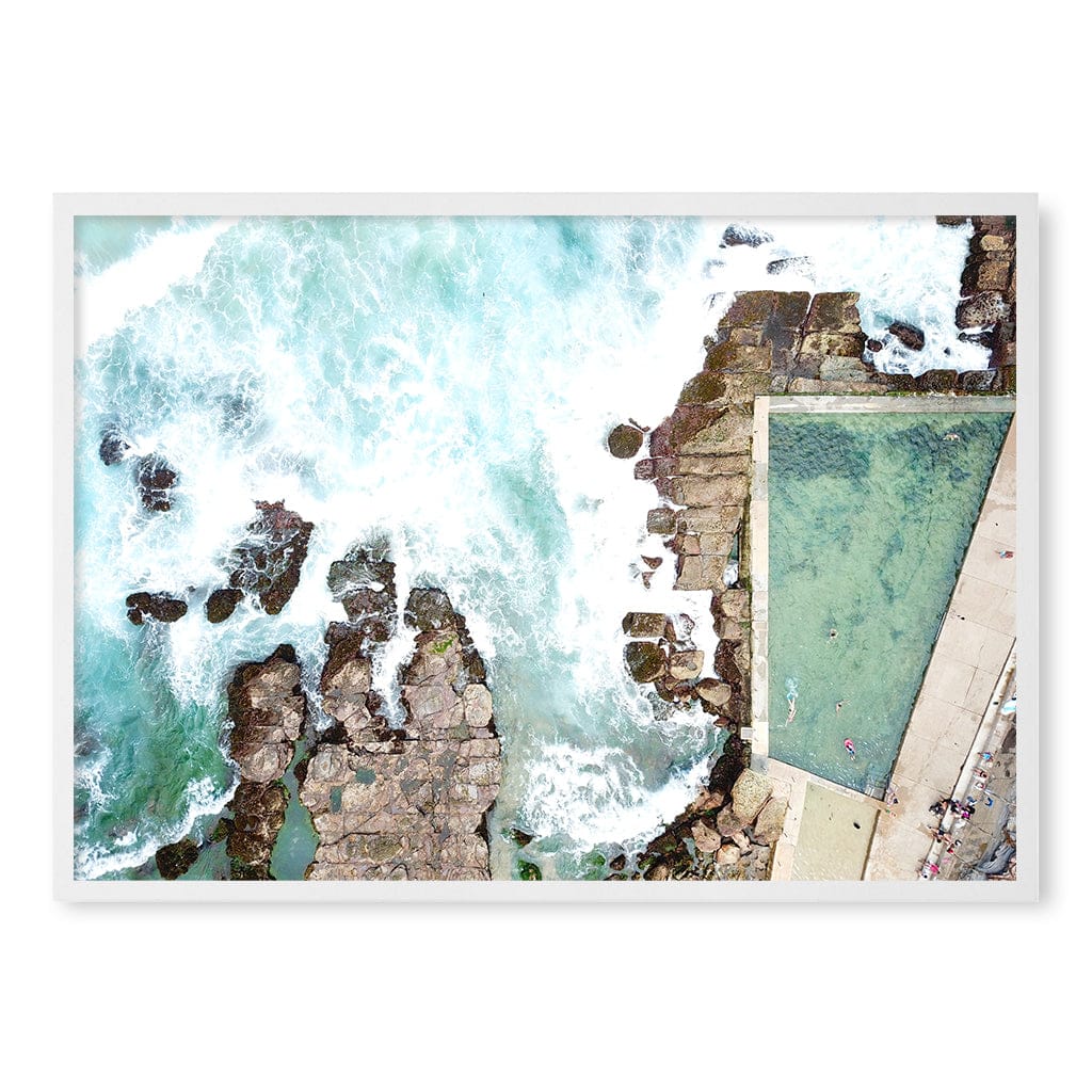 Avalon Ocean Pool Wall Art Print A1 (59.4 x 84.1cm) / Matte White Frame / No Border from our Australian Made Framed Wall Art, Prints & Posters collection by Profile Products (Australia) Pty Ltd