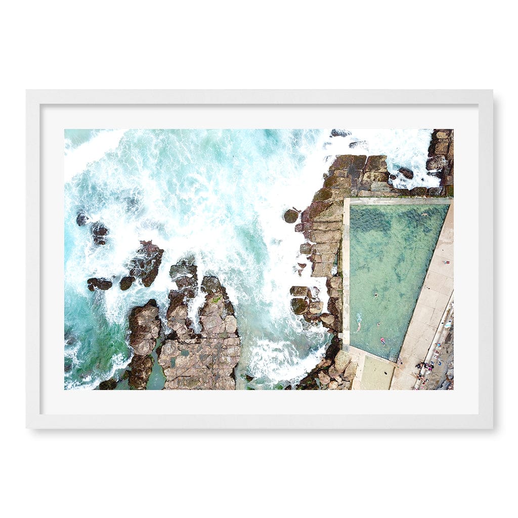 Avalon Ocean Pool Wall Art Print A2 (42 x 59.4cm) / Matte White Frame / White Border from our Australian Made Framed Wall Art, Prints & Posters collection by Profile Products (Australia) Pty Ltd