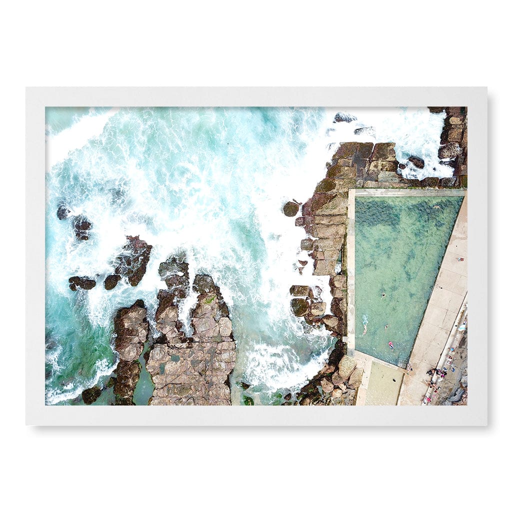 Avalon Ocean Pool Wall Art Print A3 (29.7 x 42cm) / Matte White Frame / No Border from our Australian Made Framed Wall Art, Prints & Posters collection by Profile Products (Australia) Pty Ltd