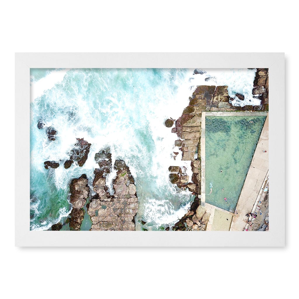 Avalon Ocean Pool Wall Art Print A4 (21 x 29.7cm) / Matte White Frame / No Border from our Australian Made Framed Wall Art, Prints & Posters collection by Profile Products (Australia) Pty Ltd