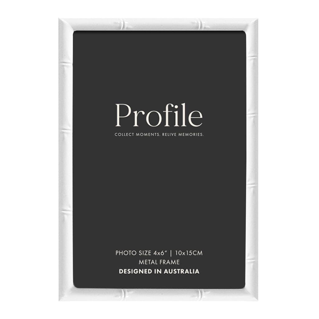 Bamboo White Metal Photo Frame 4x6in (10x15cm) from our Metal Photo Frames collection by Profile Products Australia