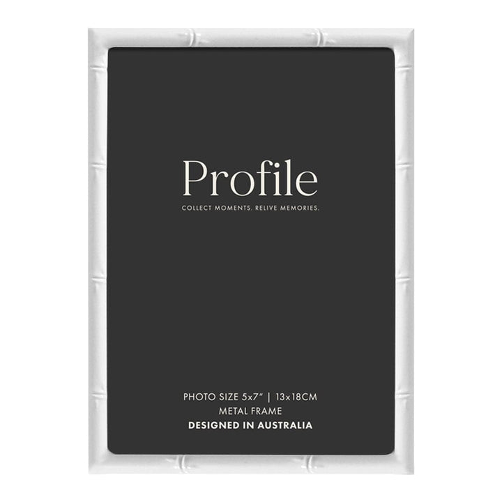 Bamboo White Metal Photo Frame 5x7in (13x18cm) from our Metal Photo Frames collection by Profile Products Australia