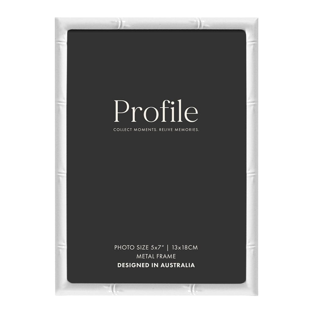 Bamboo White Metal Photo Frame 5x7in (13x18cm) from our Metal Photo Frames collection by Profile Products Australia
