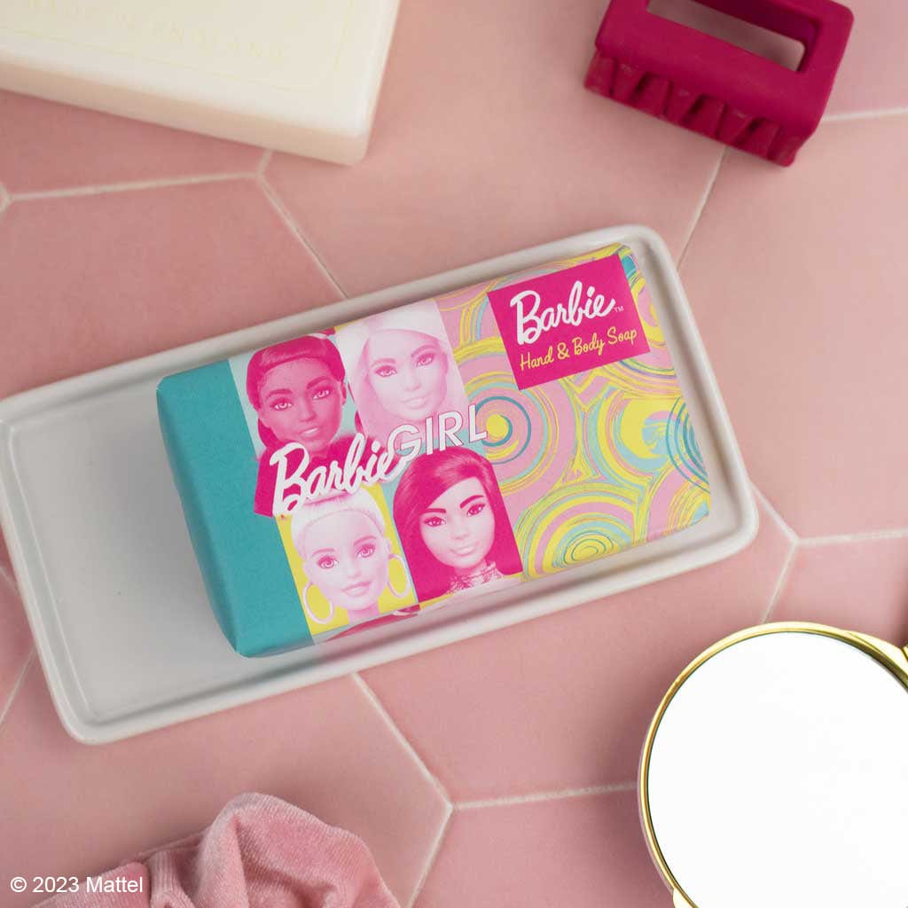 Barbie™ Mango Swirl Hand Soap Bar from our Luxury Bar Soap collection by The English Soap Company