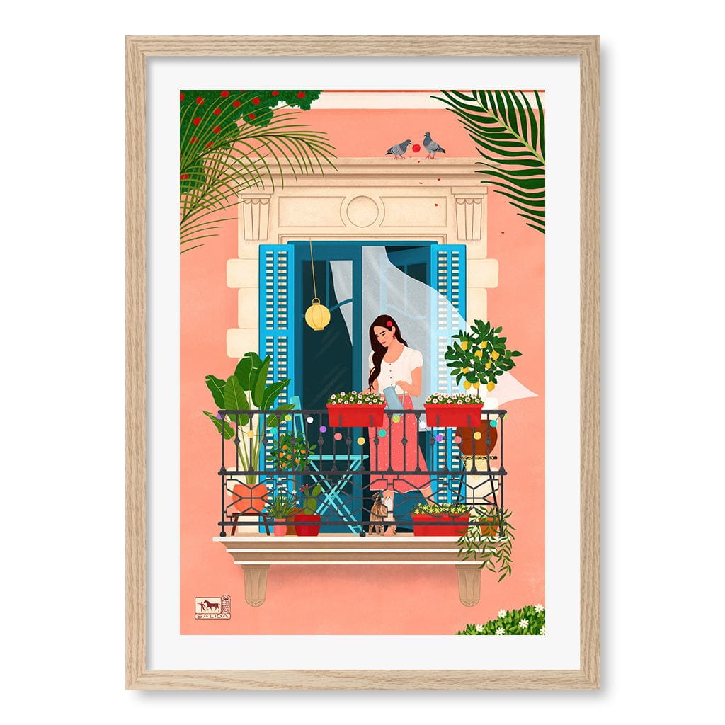 Barcelona Modern Wall Art Print A4 (21 x 29.7cm) / Natural Oak Frame / White Border from our Australian Made Framed Wall Art, Prints & Posters collection by Profile Products (Australia) Pty Ltd
