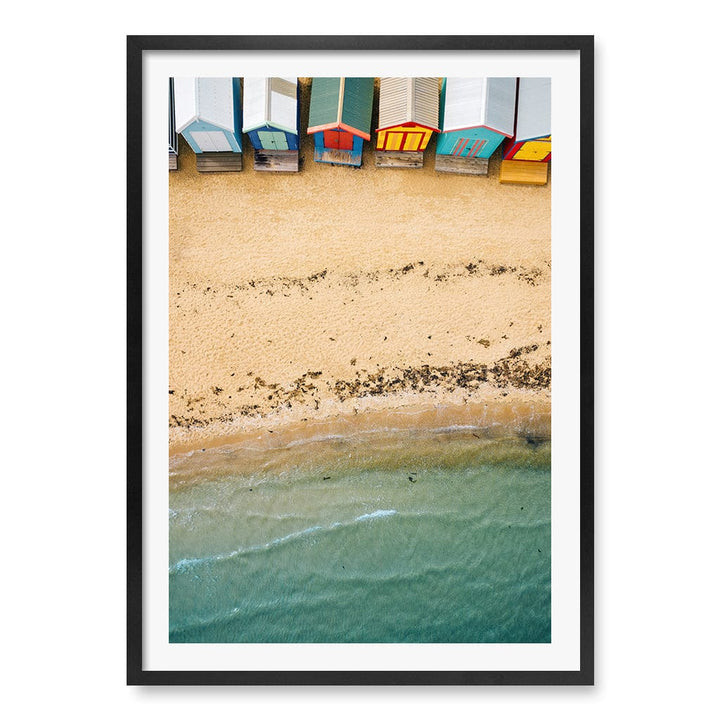 Beach Box Sands Wall Art Print A1 (59.4 x 84.1cm) / Matte Black Frame / White Border from our Australian Made Framed Wall Art, Prints & Posters collection by Profile Products (Australia) Pty Ltd