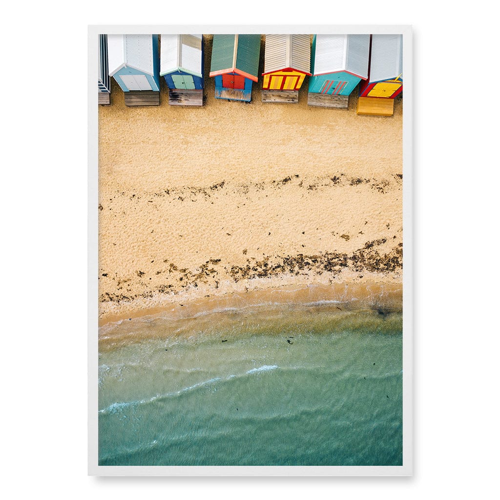 Beach Box Sands Wall Art Print A1 (59.4 x 84.1cm) / Matte White Frame / No Border from our Australian Made Framed Wall Art, Prints & Posters collection by Profile Products (Australia) Pty Ltd