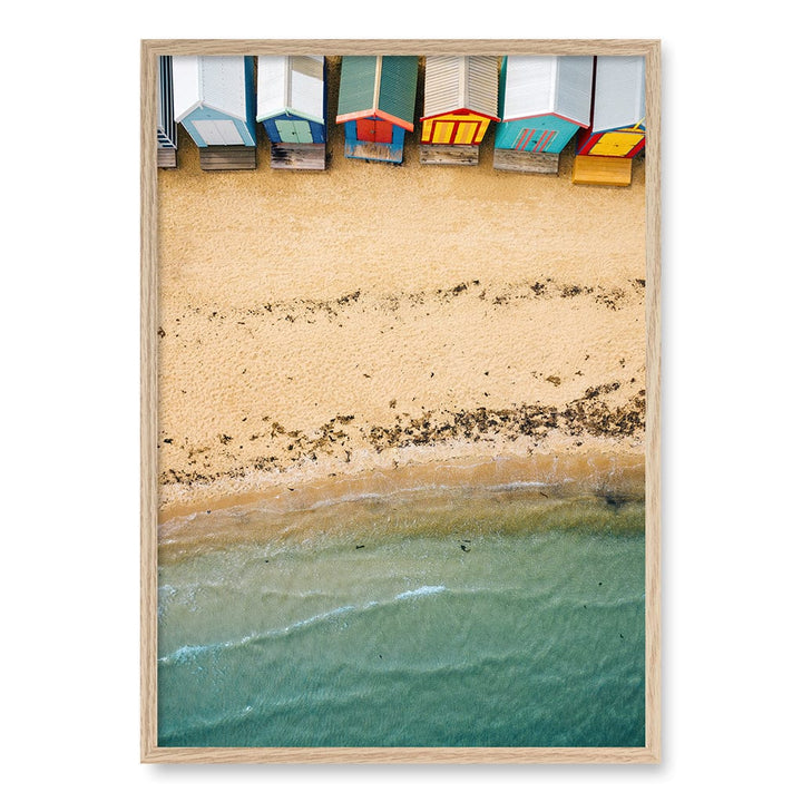 Beach Box Sands Wall Art Print A1 (59.4 x 84.1cm) / Natural Oak Frame / No Border from our Australian Made Framed Wall Art, Prints & Posters collection by Profile Products (Australia) Pty Ltd