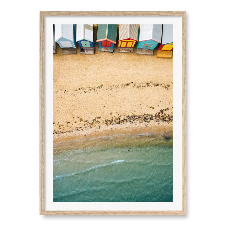 Beach Box Sands Wall Art Print A1 (59.4 x 84.1cm) / Natural Oak Frame / White Border from our Australian Made Framed Wall Art, Prints & Posters collection by Profile Products (Australia) Pty Ltd