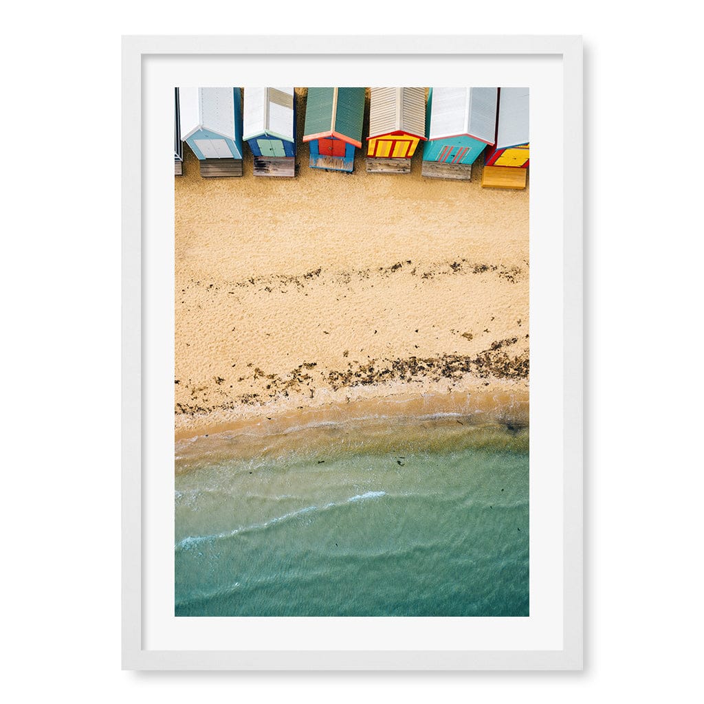 Beach Box Sands Wall Art Print A2 (42 x 59.4cm) / Matte White Frame / White Border from our Australian Made Framed Wall Art, Prints & Posters collection by Profile Products (Australia) Pty Ltd