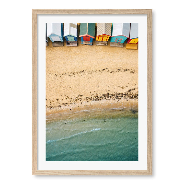 Beach Box Sands Wall Art Print A2 (42 x 59.4cm) / Natural Oak Frame / White Border from our Australian Made Framed Wall Art, Prints & Posters collection by Profile Products (Australia) Pty Ltd
