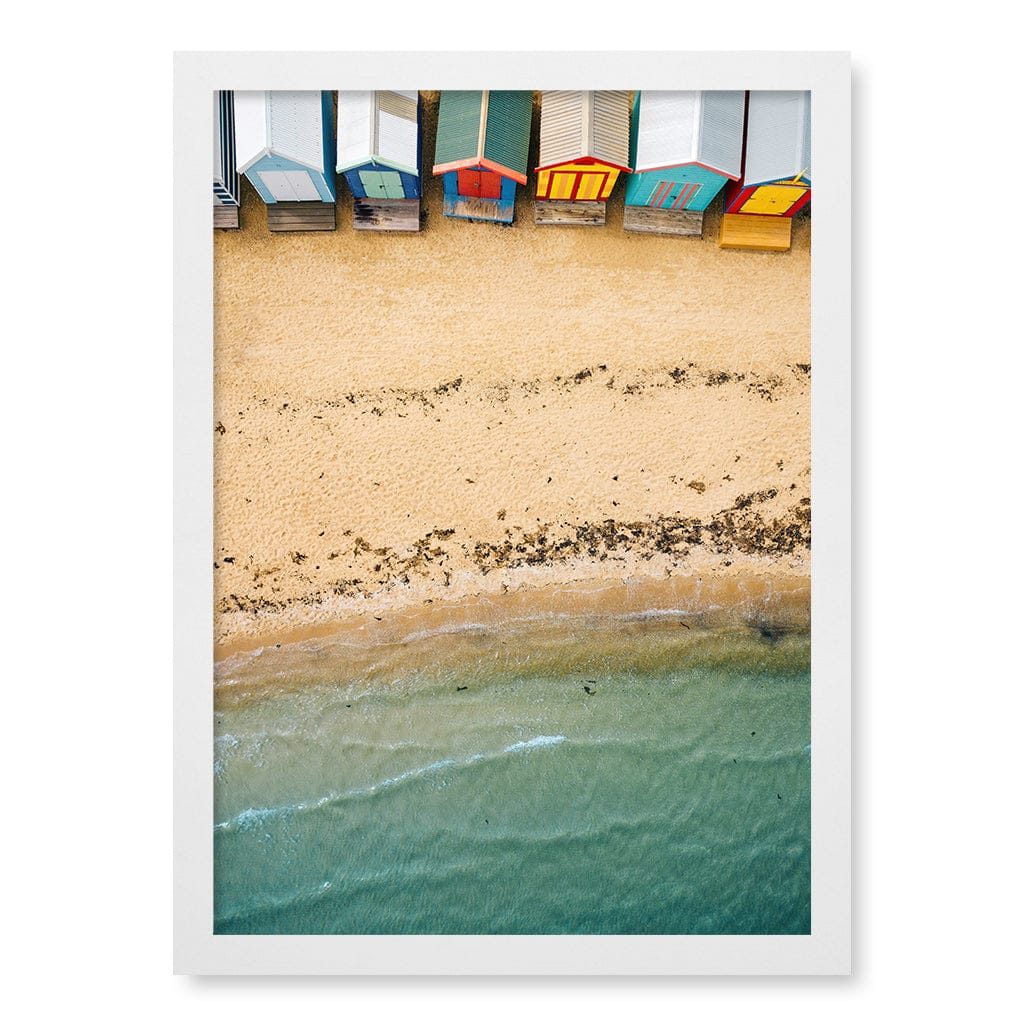 Beach Box Sands Wall Art Print A3 (29.7 x 42cm) / Matte White Frame / No Border from our Australian Made Framed Wall Art, Prints & Posters collection by Profile Products (Australia) Pty Ltd