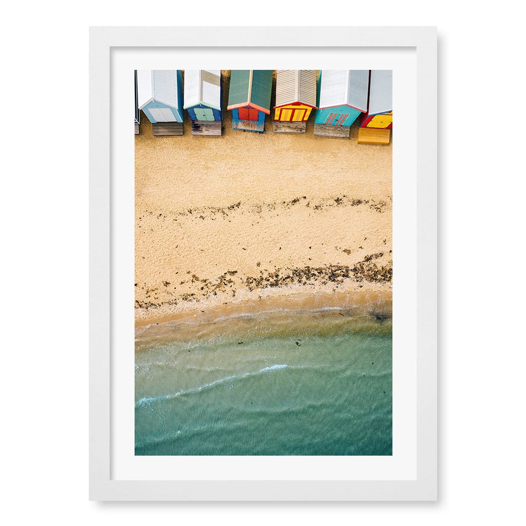 Beach Box Sands Wall Art Print A3 (29.7 x 42cm) / Matte White Frame / White Border from our Australian Made Framed Wall Art, Prints & Posters collection by Profile Products (Australia) Pty Ltd