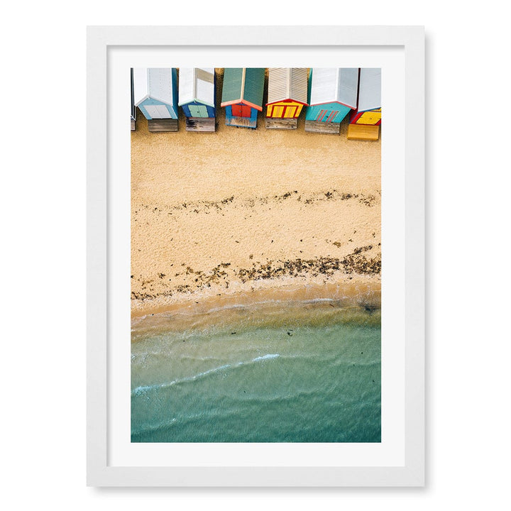 Beach Box Sands Wall Art Print A3 (29.7 x 42cm) / Matte White Frame / White Border from our Australian Made Framed Wall Art, Prints & Posters collection by Profile Products (Australia) Pty Ltd