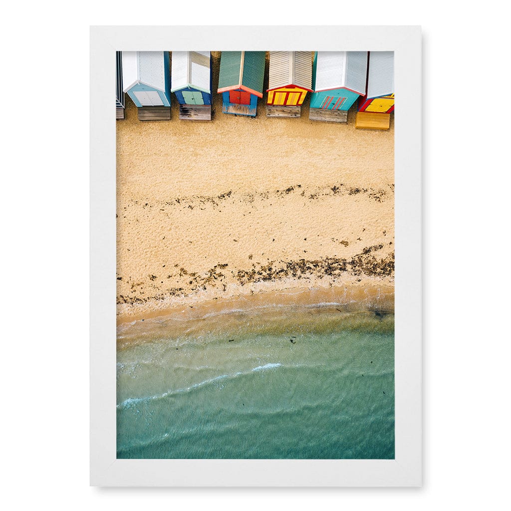 Beach Box Sands Wall Art Print A4 (21 x 29.7cm) / Matte White Frame / No Border from our Australian Made Framed Wall Art, Prints & Posters collection by Profile Products (Australia) Pty Ltd