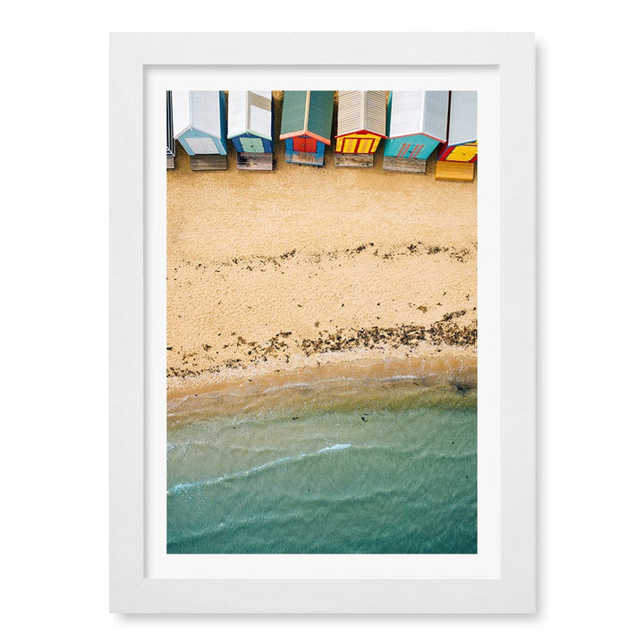 Beach Box Sands Wall Art Print A4 (21 x 29.7cm) / Matte White Frame / White Border from our Australian Made Framed Wall Art, Prints & Posters collection by Profile Products (Australia) Pty Ltd