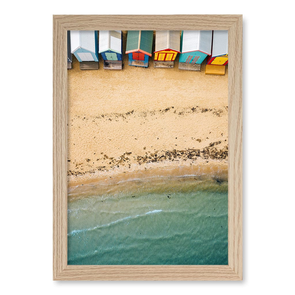 Beach Box Sands Wall Art Print A4 (21 x 29.7cm) / Natural Oak Frame / No Border from our Australian Made Framed Wall Art, Prints & Posters collection by Profile Products (Australia) Pty Ltd