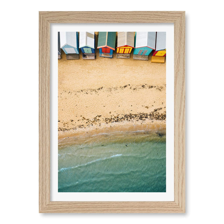 Beach Box Sands Wall Art Print A4 (21 x 29.7cm) / Natural Oak Frame / White Border from our Australian Made Framed Wall Art, Prints & Posters collection by Profile Products (Australia) Pty Ltd
