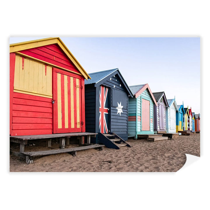 Beach Boxes Wall Art Print A4 (21 x 29.7cm) / Print Only / No Border from our Australian Made Framed Wall Art, Prints & Posters collection by Profile Products (Australia) Pty Ltd