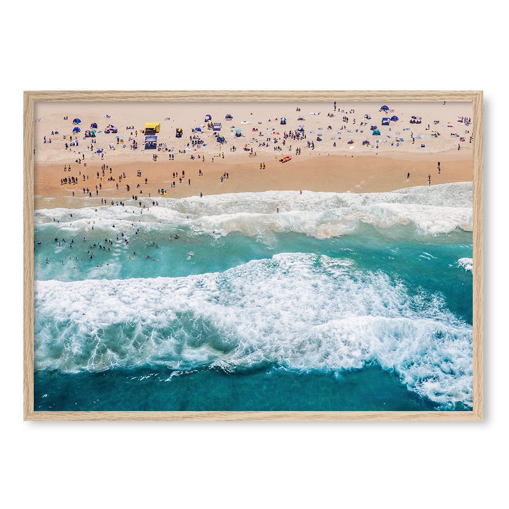 Beach Life 1 Wall Art Print A1 (59.4 x 84.1cm) / Natural Oak Frame / No Border from our Australian Made Framed Wall Art, Prints & Posters collection by Profile Products (Australia) Pty Ltd
