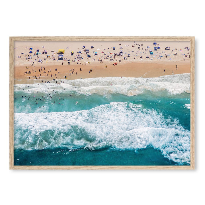 Beach Life 1 Wall Art Print A1 (59.4 x 84.1cm) / Natural Oak Frame / No Border from our Australian Made Framed Wall Art, Prints & Posters collection by Profile Products (Australia) Pty Ltd