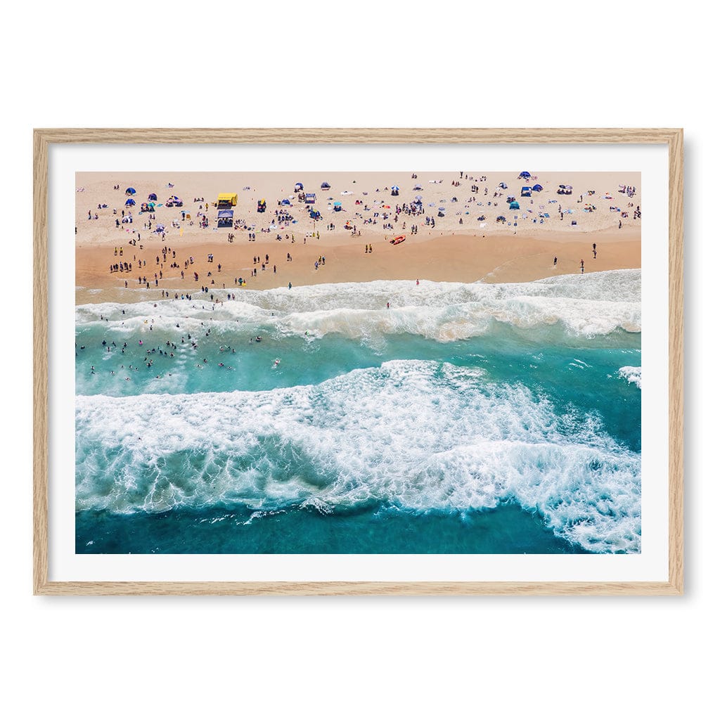 Beach Life 1 Wall Art Print A1 (59.4 x 84.1cm) / Natural Oak Frame / White Border from our Australian Made Framed Wall Art, Prints & Posters collection by Profile Products (Australia) Pty Ltd