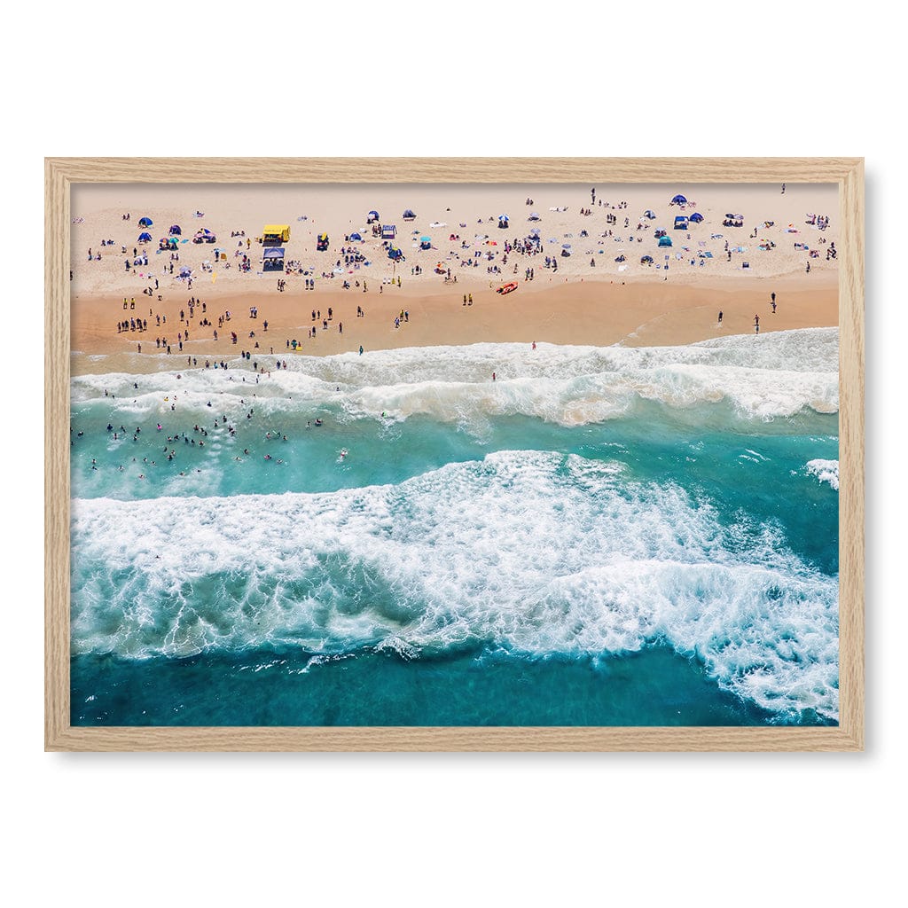 Beach Life 1 Wall Art Print A2 (42 x 59.4cm) / Natural Oak Frame / No Border from our Australian Made Framed Wall Art, Prints & Posters collection by Profile Products (Australia) Pty Ltd