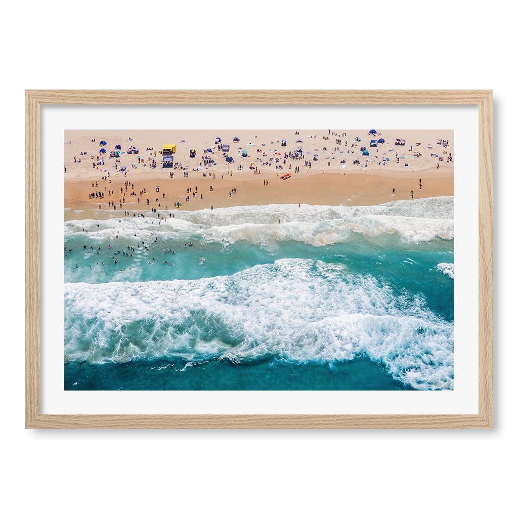Beach Life 1 Wall Art Print A2 (42 x 59.4cm) / Natural Oak Frame / White Border from our Australian Made Framed Wall Art, Prints & Posters collection by Profile Products (Australia) Pty Ltd
