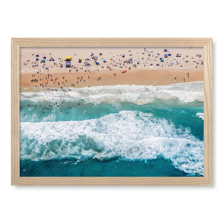 Beach Life 1 Wall Art Print A3 (29.7 x 42cm) / Natural Oak Frame / No Border from our Australian Made Framed Wall Art, Prints & Posters collection by Profile Products (Australia) Pty Ltd