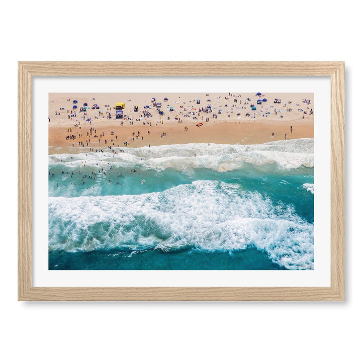 Beach Life 1 Wall Art Print A3 (29.7 x 42cm) / Natural Oak Frame / White Border from our Australian Made Framed Wall Art, Prints & Posters collection by Profile Products (Australia) Pty Ltd