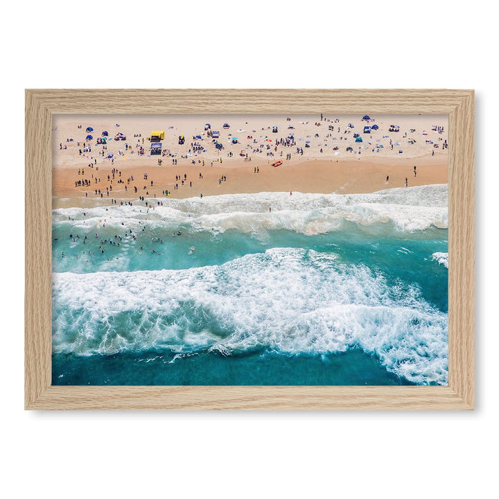 Beach Life 1 Wall Art Print A4 (21 x 29.7cm) / Natural Oak Frame / No Border from our Australian Made Framed Wall Art, Prints & Posters collection by Profile Products (Australia) Pty Ltd