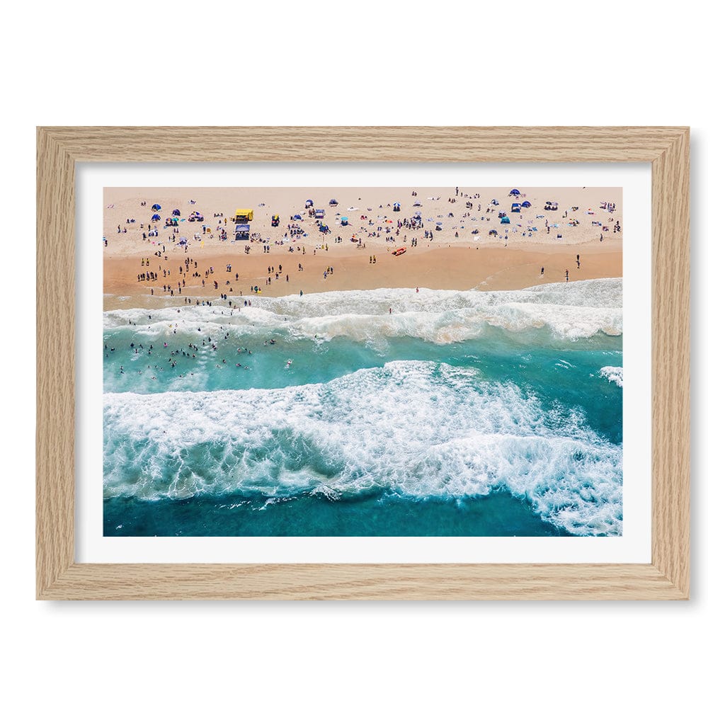 Beach Life 1 Wall Art Print A4 (21 x 29.7cm) / Natural Oak Frame / White Border from our Australian Made Framed Wall Art, Prints & Posters collection by Profile Products (Australia) Pty Ltd