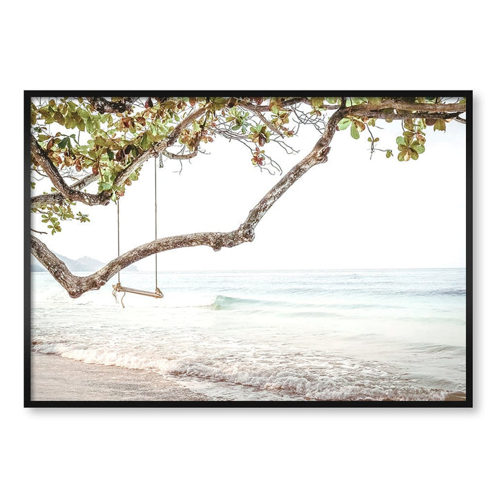 Beach Swing Dreams Wall Art Print A0 (84.1 x 118.9cm) / Matte Black Frame / No Border from our Australian Made Framed Wall Art, Prints & Posters collection by Profile Products (Australia) Pty Ltd