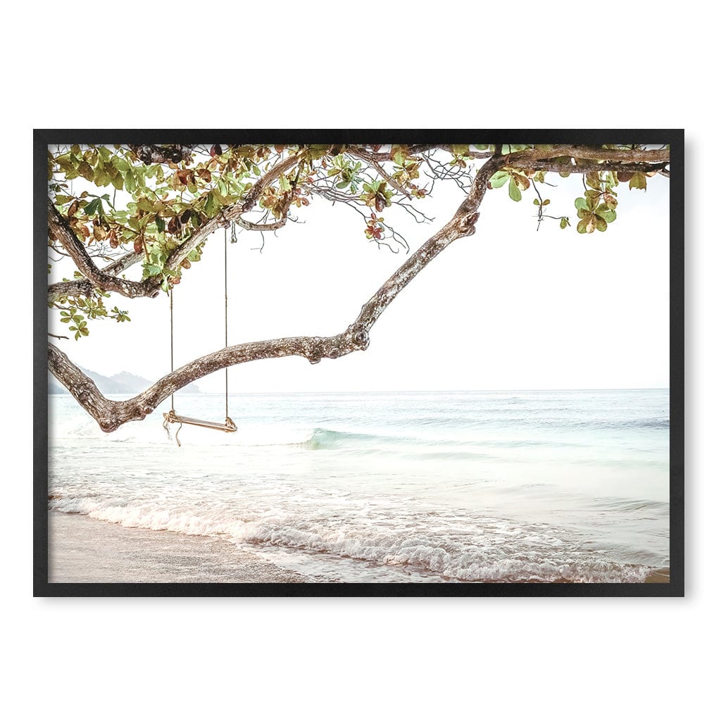 Beach Swing Dreams Wall Art Print A1 (59.4 x 84.1cm) / Matte Black Frame / No Border from our Australian Made Framed Wall Art, Prints & Posters collection by Profile Products (Australia) Pty Ltd
