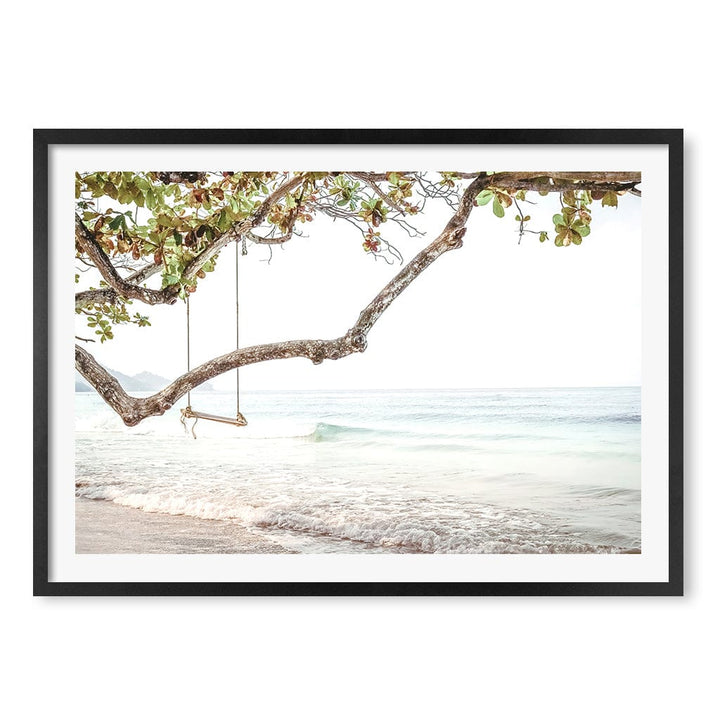 Beach Swing Dreams Wall Art Print A1 (59.4 x 84.1cm) / Matte Black Frame / White Border from our Australian Made Framed Wall Art, Prints & Posters collection by Profile Products (Australia) Pty Ltd