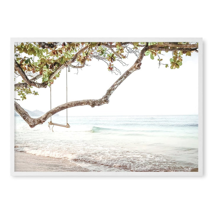 Beach Swing Dreams Wall Art Print A1 (59.4 x 84.1cm) / Matte White Frame / No Border from our Australian Made Framed Wall Art, Prints & Posters collection by Profile Products (Australia) Pty Ltd