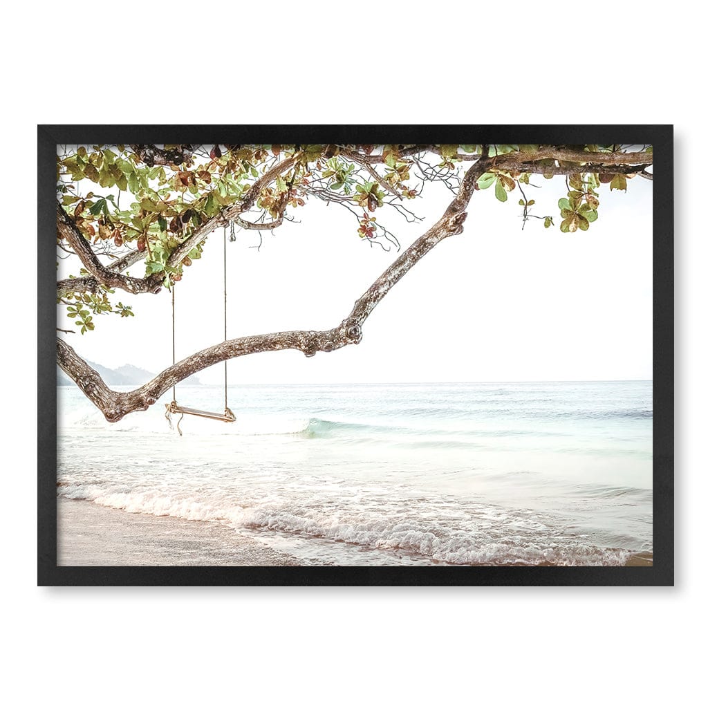 Beach Swing Dreams Wall Art Print A2 (42 x 59.4cm) / Matte Black Frame / No Border from our Australian Made Framed Wall Art, Prints & Posters collection by Profile Products (Australia) Pty Ltd