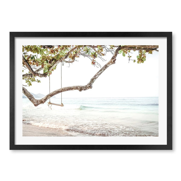 Beach Swing Dreams Wall Art Print A2 (42 x 59.4cm) / Matte Black Frame / White Border from our Australian Made Framed Wall Art, Prints & Posters collection by Profile Products (Australia) Pty Ltd