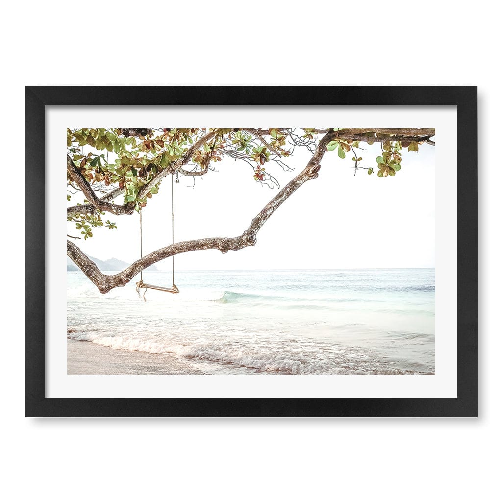 Beach Swing Dreams Wall Art Print A3 (29.7 x 42cm) / Matte Black Frame / White Border from our Australian Made Framed Wall Art, Prints & Posters collection by Profile Products (Australia) Pty Ltd
