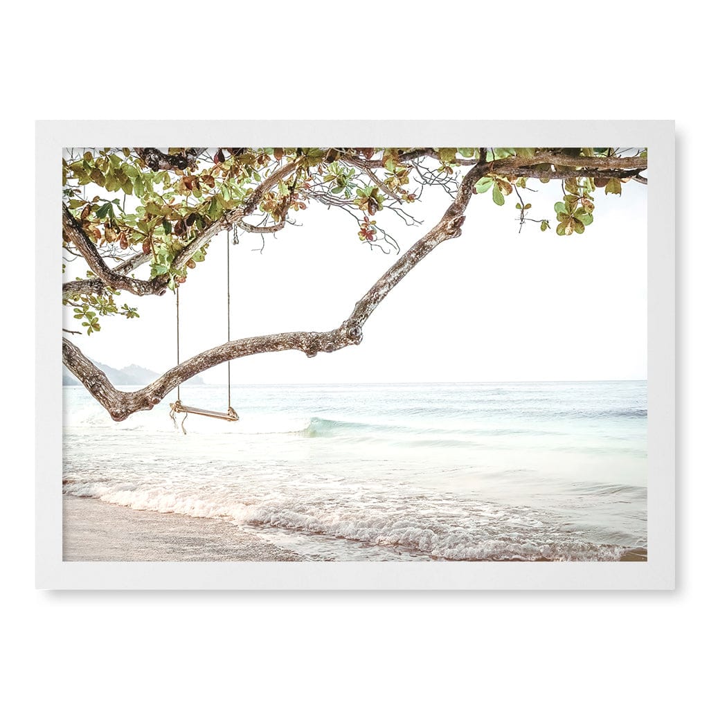 Beach Swing Dreams Wall Art Print A3 (29.7 x 42cm) / Matte White Frame / No Border from our Australian Made Framed Wall Art, Prints & Posters collection by Profile Products (Australia) Pty Ltd