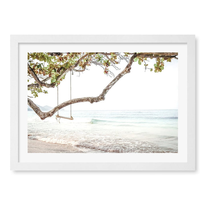 Beach Swing Dreams Wall Art Print A3 (29.7 x 42cm) / Matte White Frame / White Border from our Australian Made Framed Wall Art, Prints & Posters collection by Profile Products (Australia) Pty Ltd