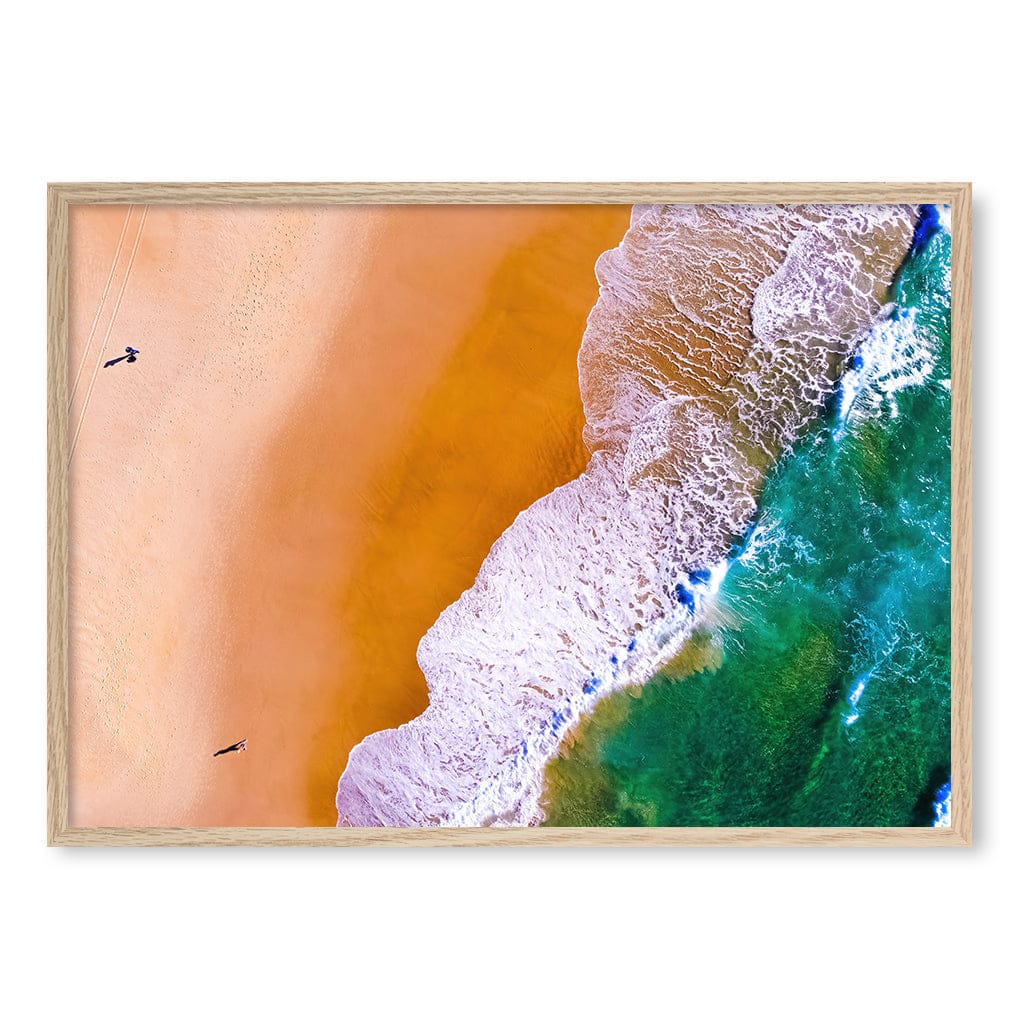 Beach Walk Wall Art Print A1 (59.4 x 84.1cm) / Natural Oak Frame / No Border from our Australian Made Framed Wall Art, Prints & Posters collection by Profile Products (Australia) Pty Ltd