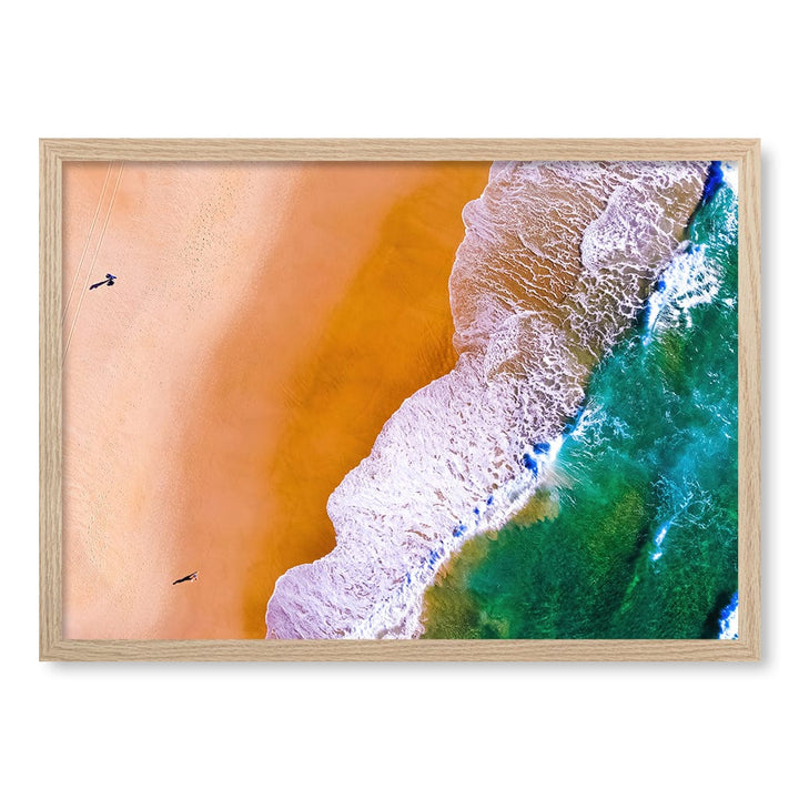 Beach Walk Wall Art Print A2 (42 x 59.4cm) / Natural Oak Frame / No Border from our Australian Made Framed Wall Art, Prints & Posters collection by Profile Products (Australia) Pty Ltd