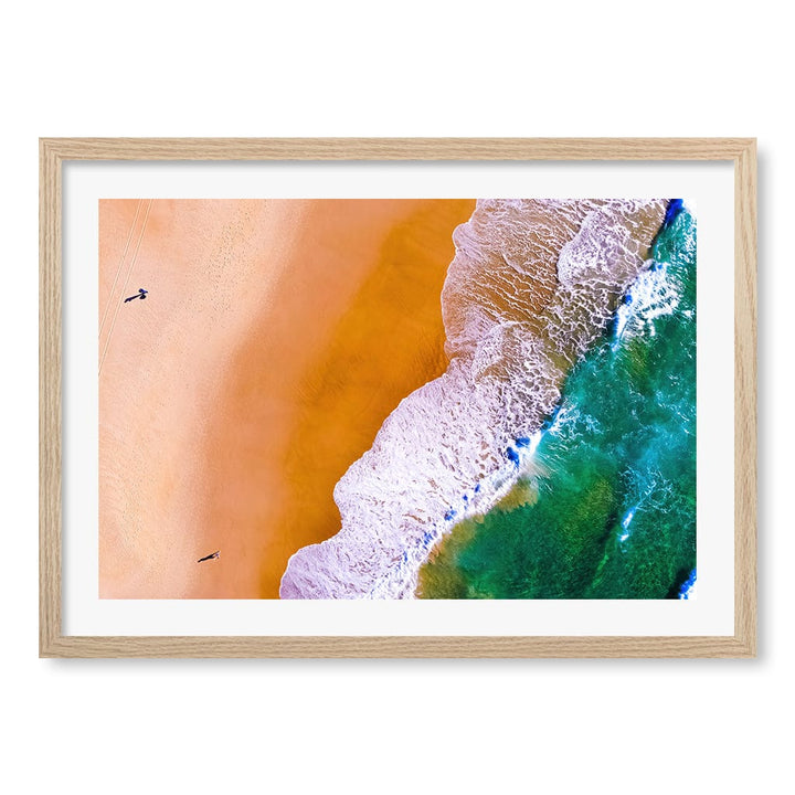 Beach Walk Wall Art Print A2 (42 x 59.4cm) / Natural Oak Frame / White Border from our Australian Made Framed Wall Art, Prints & Posters collection by Profile Products (Australia) Pty Ltd