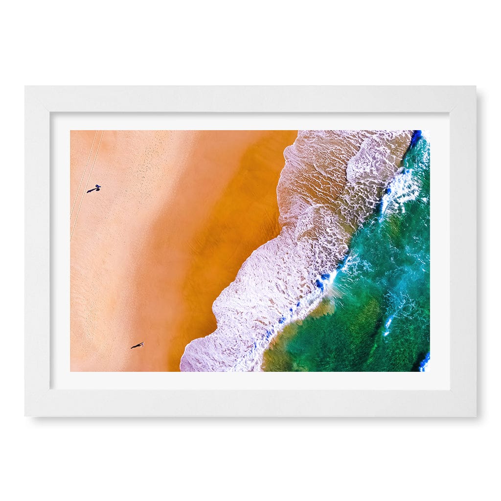 Beach Walk Wall Art Print A4 (21 x 29.7cm) / Matte White Frame / White Border from our Australian Made Framed Wall Art, Prints & Posters collection by Profile Products (Australia) Pty Ltd
